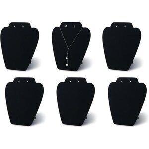 6 Pieces Black Velvet Necklace Display, Jewelry Display for Selling and Shows